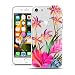 Produktbild HULI Design Case Hülle für Apple iPhone 7 Smartphone mit Blumen Muster - Handy Schutzhülle klar aus Silikon mit tropischen Pflanzen Tropen Sommer Urlaub Paradies Flower - Handyhülle durchsichtig mit Druck