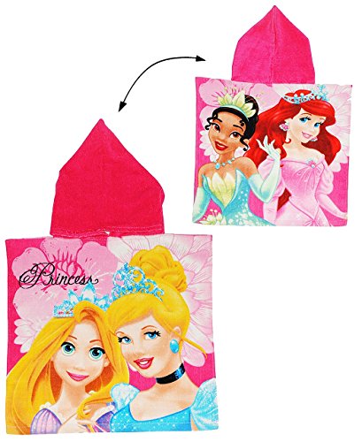 Preisvergleich Produktbild Unbekannt Badeponcho - Disney Prinzessin - Arielle / Rapunzel / Froschkönig / Cinderella - 50 cm * 105 cm - 3 bis 6 Jahre Poncho - mit Kapuze - Handtuch Strandtuch ..