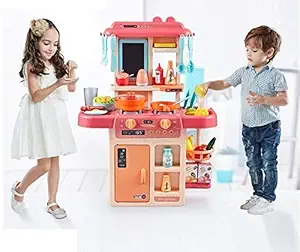 VBE Electronic Kitchen Activity Set with Light and Sound 42 Pieces Kitchen Accessories Set for Kids