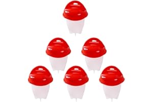Sharharge Lot de 6 coquetiers en silicone anti-adhésif sans coquille, pour la cuisine, blanc
