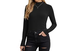 PrinStory Damsweatshirts långa ärmar tröjor dam stretch polotröja t-shirt smal passform toppar höst vinter ledig tunika toppa