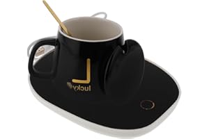 QEEROYO Kaffeebecher Wärmer, Tassenwärmer Kaffeewärmer für den Schreibtisch, Elektrischer Kaffeewärmer, für Zuhause/Büro, Schwarz