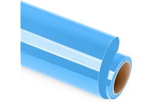 Lya Vinyl Heat Transfer Vinyl, 12" x 6FT(30.5cm x 183cm) Blue Iron on Vinyl for Cricut, Silhouette Cameo, HTV Vinyl for Cloths, Hats, Fabric(Blue)