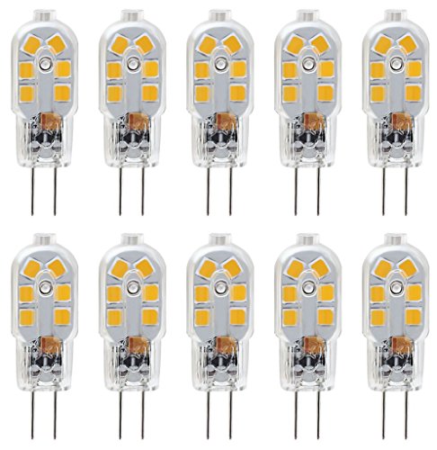 kindeep G4 bombilla LED, 1,5 W (20 W equivale a bombilla halógena), AC/DC 12 V, paquete de 10 unidades