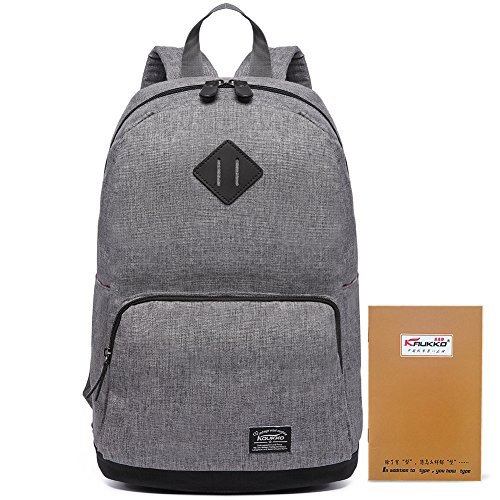 Preisvergleich Produktbild Schulrucksack Damen Herren KAUKKO für 14" Notebook Schultertasche Studenten Rucksack Teenager Schultasche Outdoor Freizeit Daypacks (05-1Grey)