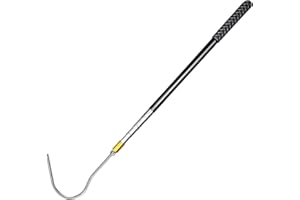 HASLED Asta Telescopica in Acciaio Inossidabile a 3 Sezioni con Gancio Resistente - Regolabile da 53 a 134 cm - per Interni ed Esterni