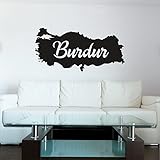 Islamische Wandtattoos - Meccastyle - Türkiye Haritasi Burdur - A5-15