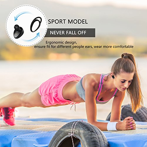 Bluetooth KopfhÃ¶rer mit dopple Stereo. V4.1Kabellose OhrhÃ¶rer fÃ¼r iPhone iPad Samsung HÃ¼lle Huawei und die meisten Andorid Smartphones von Wifun (Metallisch)