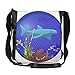 Produktbild Doinh Deep Sea Creatures Big Shark Small Fish Canvas Messenger Bag Messenger Bag, schräg Schultertasche, geeignet für Männer und Frauen