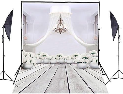 YCNET Photography Studio Background Wedding Wood Wall Curtain Flower Photography Backdrop 5ftX6.5ft