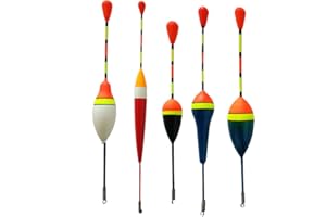 DULSPUE 5 Pezzi Galleggiante Pesca, Bobbers da Pesca, Galleggianti da Pesca, Colorati Carpa da Pesca Galleggianti, Galleggianti da Pesca Mare, Galleggiante Pesca,Galleggiante Galleggianti Bobbers.