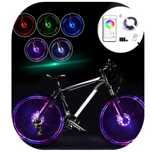 Preisvergleich Produktbild About1988 Radspeichenlicht,Wasserdichte,7 Farb-LEDs Mobiltelefon Telefon Fernbedienung Steuerung intelligent Blumentrommel Licht (Weiß)