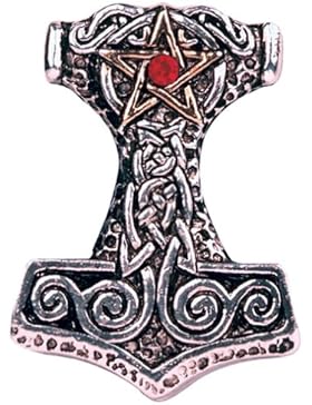 Thors Hammer Anhänger Amulett Talisman Forbidden Schmuck mit Halskette - Mut und Erfolg -