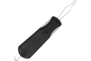 ProLeo Reißverschlusshilfe Anziehhilfe, Knöpfhilfe Knopfschließer, Hilfsmittel für Knöpfe (Schwarz)