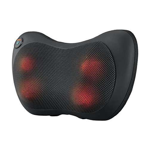 Preisvergleich Produktbild Massagekissen, FITFIRST Shiatsu Massagegerät Nackenmassage Rückenmassage Massagekissen Massage IF Infrarot Wärmefunktion 3D-Rotation für Nacken Schulter Rücken für Zuhause Büro Auto