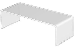 3R W Design Acrylic Display Shelves- Clear Display Plastic Perspex Stands Risers Plinths (S25cm*10cm*7.5cm)