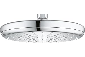 GROHE Douche de tête Vitalio Start 210, 1 jet, tête de douche ronde 210mm, débit à économie d'eau, installation facile, raccord fileté 1/2", chromé, 26415000 (Import Allemagne)