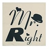 Luxbon 2x Kissenbezüge Mr Right Mrs Always Right Lendenkissen Wurfkissenbezug Pillowcase Cafe Haus Auto Deko 45 x 45 cm - 3