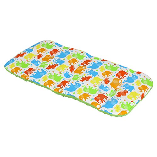 REVERSIBLE cotton & minky Pram INSERT, LINER covers Universal (elephant/green)
