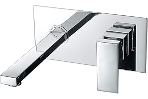 VALAZ Grifo de lavabo empotrado monomando cromado cuadrado serie Segura