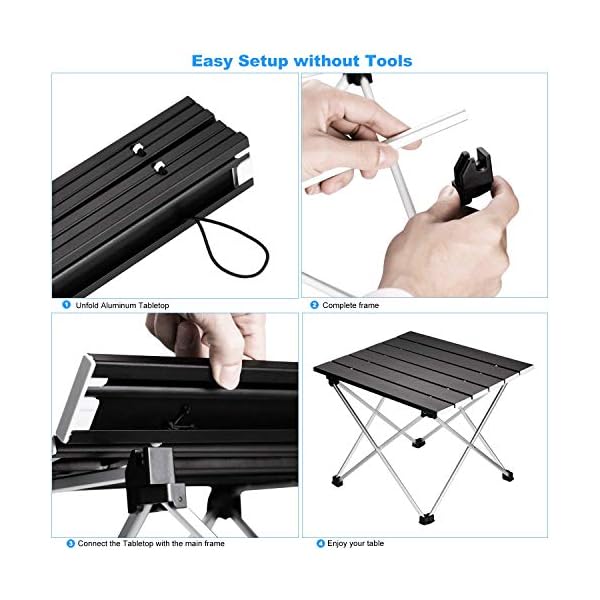 VEVOR Tavolino Da Campeggio Arrotolabile In Lega Di Alluminio Capacita - Foto 5