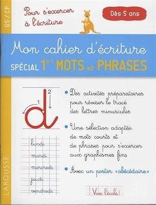 Valérie Herman Mon Cahier D'écriture Spécial 1ers Mots Et Phrases Gs/Cp Dès 5 Ans - Pour S'exercer À L'écriture