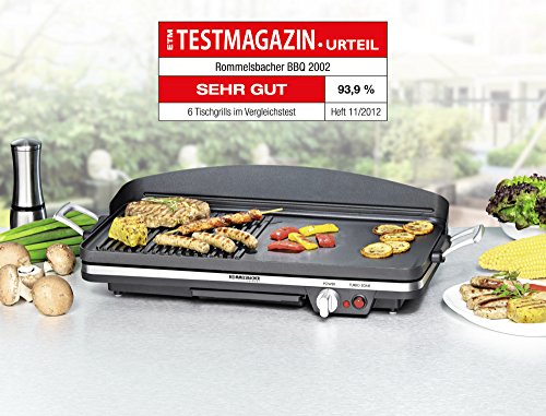 ROMMELSBACHER BBQ 2002 Gourmet – TISCHGRILL – 1900 Watt – schwarz – Zuschaltbare Turbo-Grillzone - 3