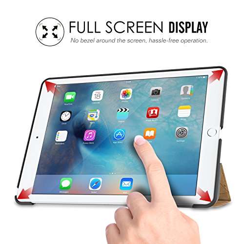 MoKo Hülle für iPad Pro 9.7 – Ultra Lightweight Slim PU Leder Tasche Schutzhülle Schale Smart Shell Case mit Auto Schlaf / Wach Funktion und Standfunktion für Apple iPad Pro 9.7 Zoll Tablet, Landkarte H - 3