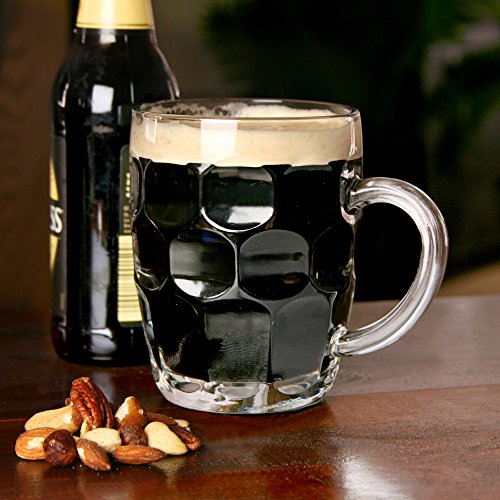 Bierkrug – Der tolle britische Noppenkrug 0.5 Liter – 4er-Packung | bar@drinkstuff Noppenkrüge, Pint-Krüge, Pint-Kannen, Noppenkrüge, Glaskannen | Traditionelle Glas-Pintkannen | Genoppte Bierkannen | Oktoberfest, Becher Bierglas / Bierkrug - 4