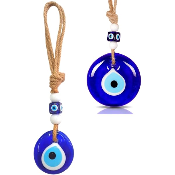 Nevfactory Nazar Boncuk Turkish Evil Eye Keychain – Handmade Glass, Blue, Small For Car Or Bag