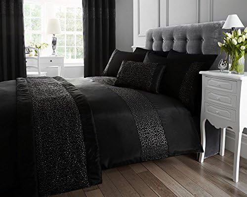 ACCESSORIES - BLACK FAUX SILK WITH A BLACK SEQUIN FINISH (1x Cushion)