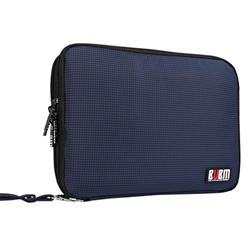 BUBM Reisetasche Organisator Tasche mit Doppelschichte für Elekronik Zubehör Wie Telefon Ladegerät Tasche (Groß, Dunkelblau) - 2