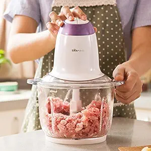 SYPRAM PRODUCTIONS Meat Grinders Electric Food Processor, Multipurpose Smart Kitchen Food Chopper Vegetable Fruit Cutter Onion Slicer Dicer, Blender and Mincer, Glass Bowl