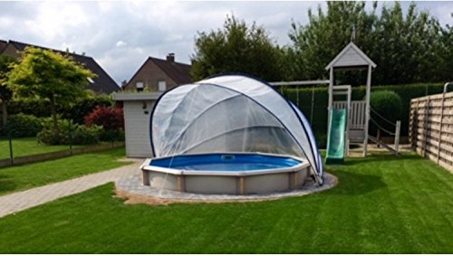 SunnyTent Rund Größe M, komplett, transparent, 440 x 440 x 220 cm. Ein Zelt für mehrere Zwecke, geeignet für Schwimmbäder, Eingegrabene Trampoline, Sandkästen, Gemüsegärten, Koi Karpfen, Jacuzzi,ESTM - 8