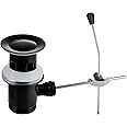 Hibbent,Basin Sink Pop-Up Waste Plug Push Pull Rod Lever Kit Bathroom-G 1 1/4 - Matte Black