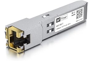 H!FIBER.COM 1000BASE-T SFP Transceiver, SFP a RJ45, 1.25G Copper SFP a Ethernet Modulo Compatibile con Cisco GLC-T/SFP-GE-T,Netgear AGM734, MA-SFP-1GB-TX, Ubiquiti UniFi UF-RJ45-1G, Mikrotik S-RJ01...