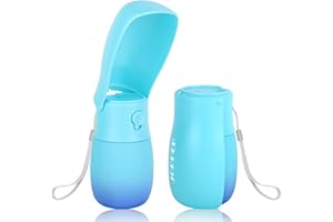 JOPHEK Borraccia portatile da 300 ml, per animali domestici, pieghevole, a 180°, a prova di perdite, per cani, gatti, con filtro ai carboni attivi, per passeggiate quotidiane, viaggi, campeggio