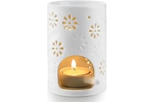 WD&CD Bruciatore di Oli Essenziali, Brucia Essenze Ceramica con Portacandele, Aroma Lamp Porcellana Portacandele Decorazione, Diffusore di Oli Essenziali per Casa Camera da Letto/Decorazione/Yoga