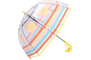 Rhomba Klar Transparente Blase Clear Bubble Umbrella for Children Lightweight Cute 8 Fibre Ribs Cute Dome See Through Perfect for Walking Kids Umbrella for Child