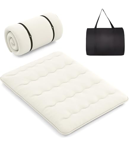 Futon Portatile In Cotone 100% - 140x200cm, Per Yoga, Massaggi, Campeggio, Spessore 4-5cm - Foto 9