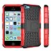 Produktbild iPhone 5C Case DRUnKQUEEn Heavy Duty Rugged Hybrid Armor Dual Layer Hard Shell Tire Tread Grenade Grip Combat Tyre Textured Cover with Kickstand for Apple iPhone 5C
