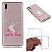 Produktbild Everainy Huawei P20 Hülle Silikon Durchsichtig Gummi mit Muster Cover Hüllen für Huawei P20 Handyhülle Stoßfest TPU Gel Stoßstange Transparent Schutzhülle (Hase)