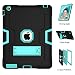 Produktbild iPad 2 Case, iPad 3 Case, iPad 4, uzer (Heavy Duty stoßfest Anti-Rutsch Silikon High Impact Resistant Hybrid Drei Schicht Armor Schutzhülle mit Standfuß für iPad 2/3/4, Black+Aqua