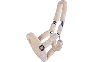 QHP Halfter Alaska komplett mit weichem Teddy-Kunstfell bezogen