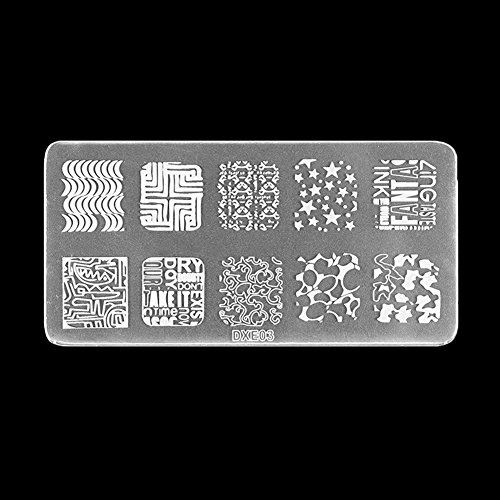 Blue Vessel Nagel-Kunst-Stempel-Schablone Stamping Schablonen-Platten-Werkzeug Stamper Design Kit Hot Set - 2