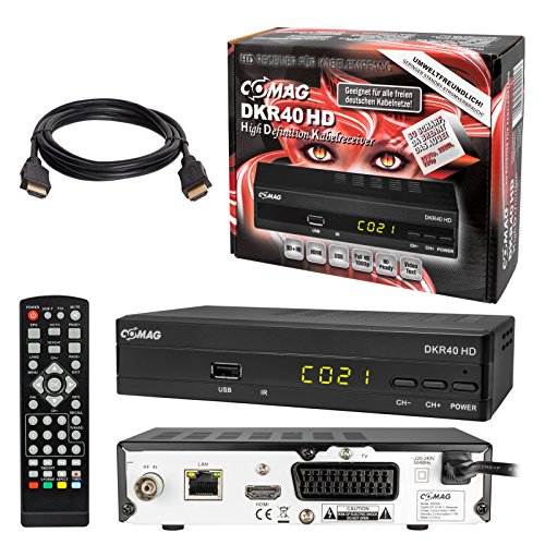 Kabel Receiver Kabelreceiver – DVB-C HB-DIGITAL SET: COMAG DKR40HD HD Receiver für digitales DVB-C Kabelfernsehen (HDMI, SCART, USB 2.0, Coaxial S/PDIF, Mediaplayer) + HDMI Kabel
