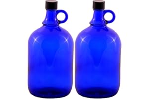 AAWFHRIE TOMENGBEIAABBCC LGL Haushaltswaren GmbH Blaue Glasballonflasche 2X 2 Liter aus Blauglas Flasche mit Schraubverschluss und Henkel (2x2Liter)