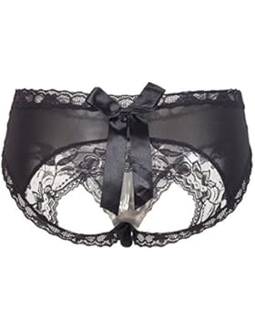 KSKshape Damen Spitze Panty Sexy Unterwäsche Slips Pantyhose Hipster Schlüpfer mit Bogen-Binden