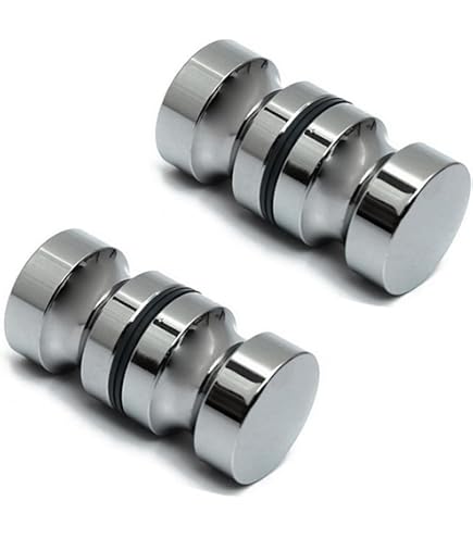 2 Pomos De Puerta Para Mampara De Ducha - Acero Inoxidable Curvado, Resistente Al Agua Y Fácil De Instalar