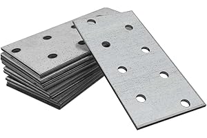 OMIDEAS 10 x Plaques d'assemblage perforée plates (80 x 40 x 2) Connecteur de réparation, Plaques de raccord, en acier galvanisé